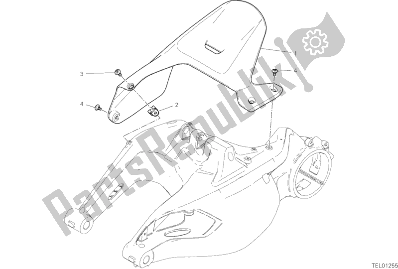 Todas as partes de Guarda-lamas Traseiro do Ducati Diavel 1260 S Brasil 2020